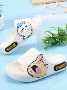 Indoor Home Bathroom Anti-Slip Boys Cartoon Soundless Slippers Childrens Sandals Comfortable Soft EVA Material Boys Slippers