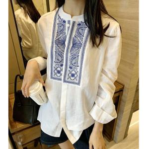 ●ECLAIRE● 003 Kemeja Wanita Bordir Embroidered Embroidery Etnik hidden Button Korea Boho Vintage Kasual Casual Kerja Kantor Santai Import zsbo