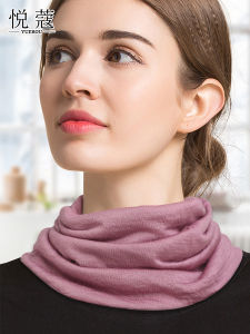 Fall and Winter New Arrival Fine Wool Thermal Head Cover Scarf Double Layer Plaid Non-Tie Pure Color All-Matching Bandana K-style Small Scarf