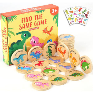 Educational Wooden Dinosaur Matching Memory Game