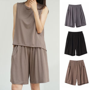 Wood Fiber Ladies Short Pants Tank Top A-Line Sports Home Three Kilometer Thin Model Shandong Online Store Summer Style Women