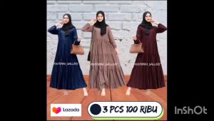 Promo 100 Ribu 3 Pcs Gamis Jumbo Wanita Dewasa Model Terbaru/ Gamis Elegan Warna Hitam