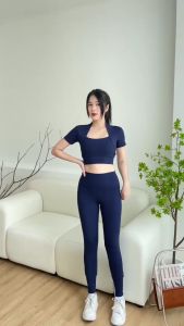 Đồ tập gym nữ bộ thể thao tập gym yoga erobic nữ chất vải co giãn thấm hút mồ hôi tặng kèm mút ngực D01