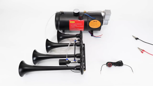 12V/24 DC Onboard Air Horn Compressor System Kit 120 PSI Suitable For Truck Cars SUV Boat Tractor RV Off-Road Vehicle Car Audio