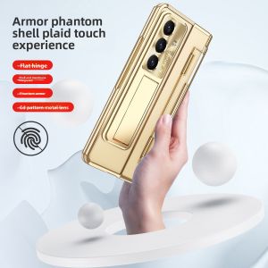 szhaiyu | For Samsung Galaxy Z Fold 8 Ultra Fold 8 7 6 5 4 Case With Plating Flat Hinge Bracket Protect Shockproof Tempered Film Covers