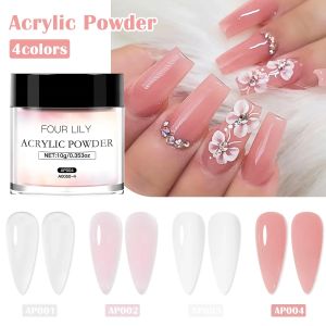 10g Acrylic Nail Powder Nude Pink White Transparent Nail Supplies No Need Lamp Cure Professional Powder for Nails Extension
