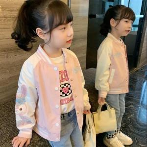 【Fast delivery】Little DR Jacket Kids Girls Teenager Summer Sweater Sport Coat Cardigan Korean Casual Baseball Uniform Cartoon Long Sleeve Tops Teen Fashion 2023 baju sejuk budak perempuan