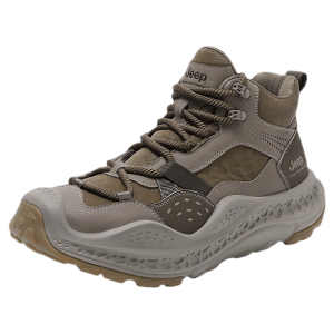 Jeep | Jeep Mens Mid-Cut Hiking Shoes Anti-Slip Thick Bottom Outdoor Work Boots Autumn Winter Mountain Climbing Shoes Breathable Shock Absorption