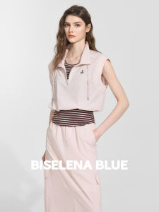 BEIQIANI | Breathable Nautical Style Short Top with Layered and Color Block Embroidery Design
