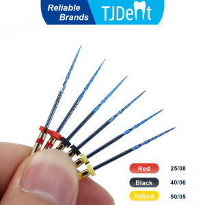 TJDent 6Pcs/Box 21/25/31mm Blue Files Nickel Titainium Rotary Endodontic Root Canal File Heat Activated Dentistry Instrument
