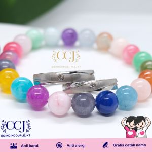 [GRATIS CETAK NAMA] Cincin Couple Titanium Anti Karat M74 | Cincin Pasangan | Cincin Hadiah | Cincin Lamaran | Cincin Tunangan | Aksesoris Pria Wanita