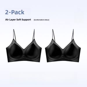 PIER N°5 | Herbal Origin Womens Underwear Thin Strap Summer Thin Seamless Cool Feeling Bra Small Chest Gathered Can Expose Strap Beautiful Back
