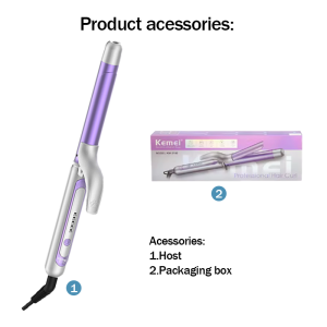 KEMEI KM-3180 Women Ceramic Curling Iron Fast Heat 5 Gear Temp Portable Female Hair DIY Tool