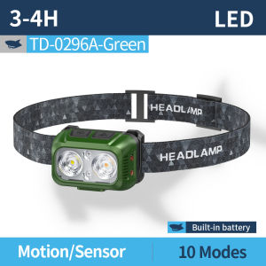 Smiling Shark | SMILING SHARK Mini Headlight Induction Head Lamp LED 2 Fishing Light 10Mode Red Blue Warning Light TD0296