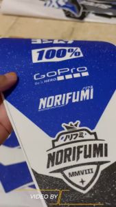 Decal sticker KLX BF 150 design terbaru Motif SIMPEL BIRU OREN DOFF GLITER D-A3-598