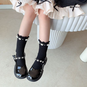 Princess Style Girls Mid-Calf Socks Breathable Mesh Thin Summer Baby Socks Lace Detailing Spring Autumn Lightweight Childrens Footwear