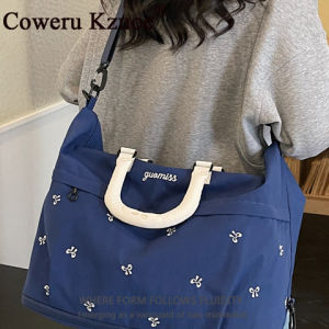Bow Embroidery Travel Duffle Bag for Women Large Capacity