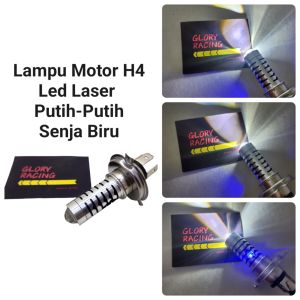 Lampu Led Laser H4 3kaki Vixion 2Warna Plus Senja Biru - Lampu Led Depan Vixion - MX King - Scoopy - CBR Dll