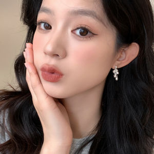 Silver Grape Cluster Tassel Earrings Womens Unique Design Fashion Stud Earrings S925 Silver Needle Ear Jewelry