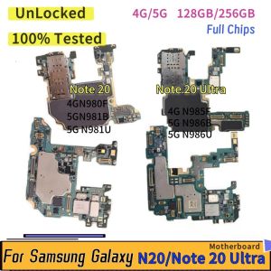 100% Unlocked Note 20 Ultra 4G N980F N985F Motherboard For Samsung Galaxy Note 20 Ultra 5G N981B N981U N986U N986B Logic Board