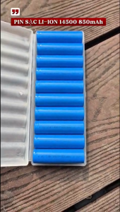 Combo 10 viên pin sạc 14500 Li-ion đầu bằng 850mAh 3.7V dùng cho xe đồ chơi quạt sạc đèn pin