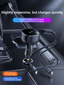 MOLIXIA | Fast Charging Dual-port Car Charger with PD Dual Cables