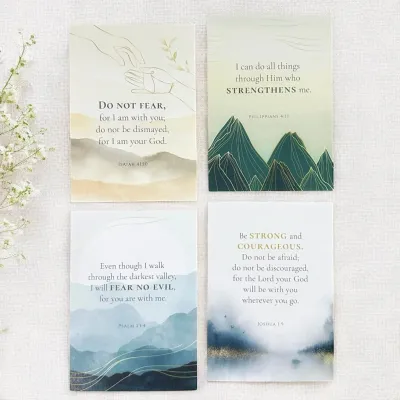 A6 Scripture Cards Set (Strength Peace Hope &amp Love) &ndash set of 4 Bible Verse Cards | Christian Gift Encouragement &amp Stationery