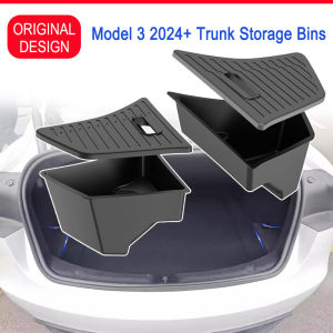 VORTOR For Tesla Model 3 2024 2025 Trunk Storage Bins Water-proof  Trunk Organizer Side Box Interior Liners Travel Accessories