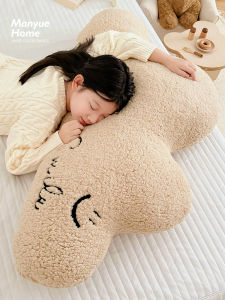 Large Size Lamb Velvet Pillow Cute Childrens Room Sofa Soft Cover Backrest Pillow Removable Washable Cartoon Pattern