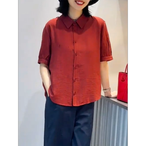 QINGNAER | Slimming Stylish Casual Loose Short Sleeve Shirt