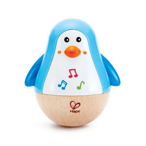 Hape Penguin Toppling Toy Wood Early Education Enlightenment Music Toy for Babies And Toddlers Non-electric Wooden Toy