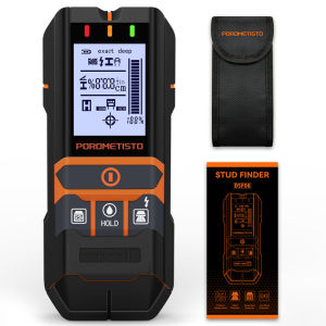 POROMETISTO | Digital Stud Finder Wall Scanner Three-Color Reminder Wall Detector AC Cable Wires Wood Lights Guide Accurate Measuring Tool