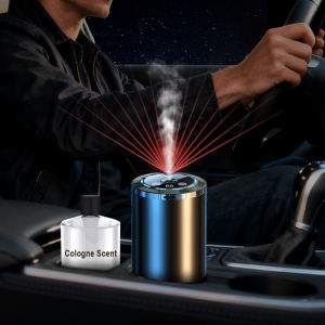Smart Car Air Freshener Aroma Diffuser 5 Modes Rechargeable Humidifier with Digital Display Starry Light Auto Odor Eliminator