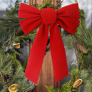 3Pcs Large Xmas Red Bow Christmas Tree Topper Decoration Christmas Wreath Bows for Door New Year Christmas Party Home Decoration