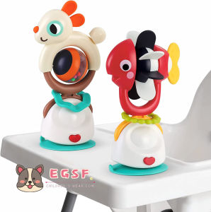 เด็กสูงเก้าอี้ดูด Rattle ของเล่นทารกกิจกรรมตารางของเล่น W/ ที่ถอดออกได้มือ Rattles Early Development Seneory ของขวัญสำหรับ6 7 9 10 12เดือน1 2ปีเด็กวัยหัดเดินทารก Gilrs ชาย