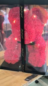 Hộp quà tăng hộp gấu hoa 25cm full box có đèn thiệp - Hoa gấu - Gấu 25cm món quà ý nghĩa tặng người yêu