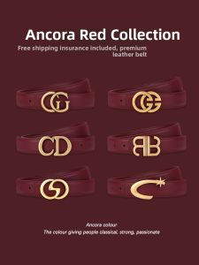 Versatile Decorative Leather Belt For Women Burgundy