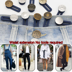 2025 New 1PC Jeans Pants Silicone Button Extenders: Universal Wait Expanander for Women men Instant Band Extension Solution