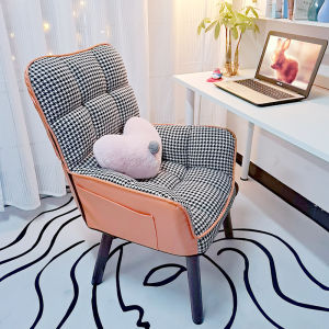 Lazy Sofa Single Chair Bedroom Makeup Chair Nail Beauty Chair Home Leisure Couch Chair Nordic Style High Density Sponge Filling