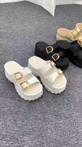 LAYTENY Sandal Wanita Wedges Tinggi Empuk Sandal Jelly Baim Sandal Wanita Kekinian Anti Slip Ringan