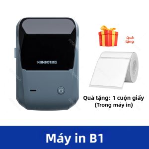 Máy In Nhãn Nhiệt Cầm Tay Niimbot B1 Kết Nối Bluetooth In Mã Vạch & Mã QR Cuộn Giấy Màu Trắng Nhãn Trắng