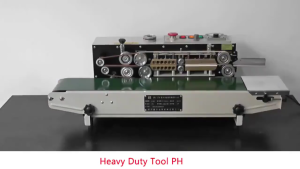 FR-900 Automatic Sealing Machine Plastic Bag Sealing Machine Seal Support Commercial Automatic Horizontal Bag Sealing Machine 【Printable Date】+【Digital Temperature Control】+【Emergency Stop】+【Copper Heating】+【Vertical shelf】