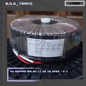 trafo toroid donat 20A balap CT 55V - 45V murni spek 2U