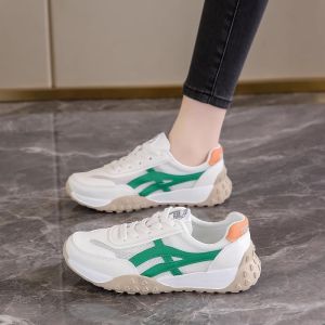 Brand Name Authentic Leather Running Shoes Breathable Mesh Soft Bottom Thick Bottom Lightweight Sporty Slip-On Casual Sneakers