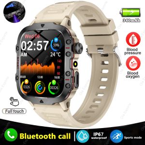 Rugged Military Fitness Smart Watch Men For Android IOS IP67 Waterproof Health Monitor Sport Ai Voice Calling Smartwatch Outdoor