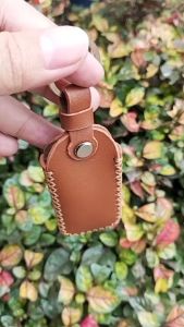 Dompet Tempat Remot Mobil Kulit Sapi Warna Tan - Gantungan Kunci