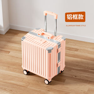New 2025 Lightweight Aluminum Frame Luggage Carry-On Password Lock Travel Suitcase Fashionable Youth ABS PC Material Bag