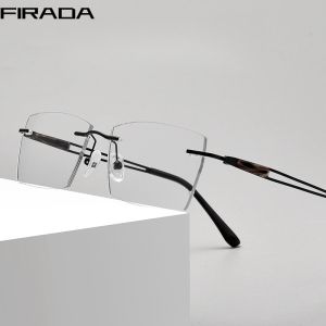 FIRADA แว่นตา สวมสบาย แฟชั่นย้อนยุค ทรงสีเหลี่ยม พิเศษ รูปแบบหรูหรา สำหรับผู้ชาย X1012WK