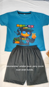 Setelan Baju Kaos Distro Karakter Roblox Gaming Anak Laki Laki Keren Kekinian Umur 1 - 10 Tahun