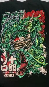 Roronoa Zoro Santoryu Dragon Anime One Piece Kaos Clowor Distro Tshirt